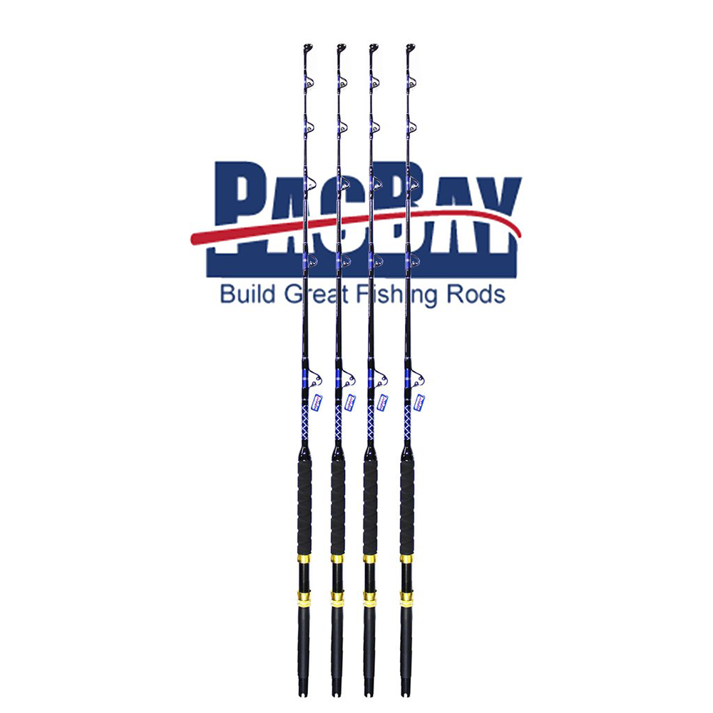 Set Of 4 Tournament Series Trolling Rods 50-80 LB
SET OF 4 TOURNAMENT SERIES 50-80 LB
ALL OF OUR RODS ARE MADE USING SOLID E GLASS BLANKS,NOT INFERIOR COMPOSIT OR HOLLOW BLANKS 
!!!!! NOW FEATURING PACIFIC BAY GUIDSaltwater RodsXCALIBER MARINEXcaliber marine inc